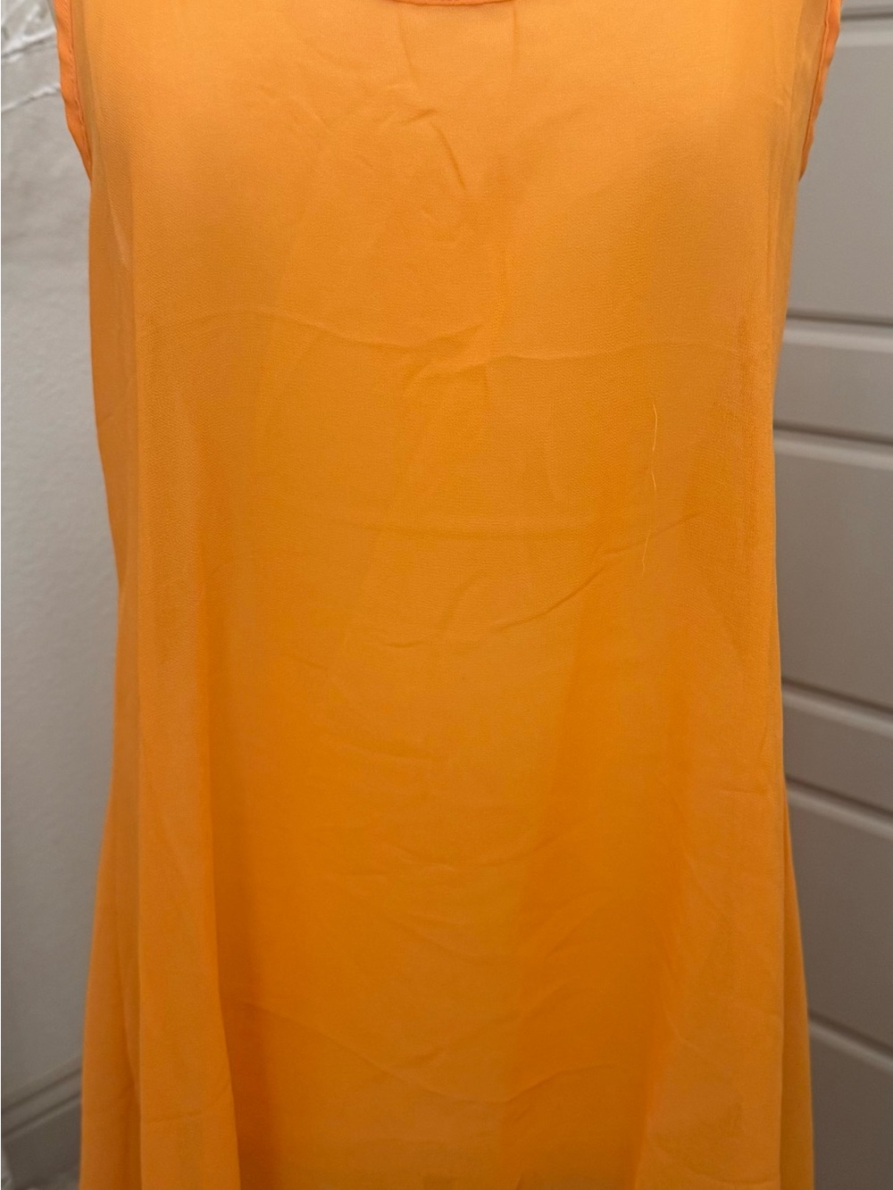 Brand New w/Tags 100% Silk Women’s Orange Sleeveless sheer Tunic Cover Up - Picture 3 of 7